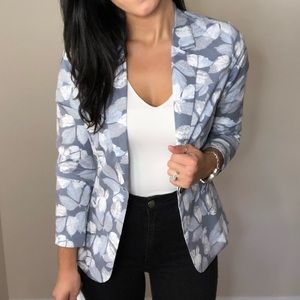 Fitted Blue Leaf Blazer